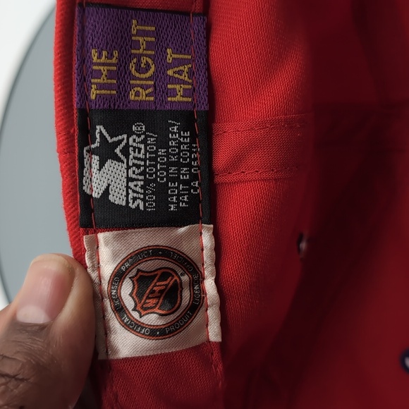 Starter| Vintage Blue and Red Montreal Canadians Sports Cap Green Brim - Picture 12 of 13